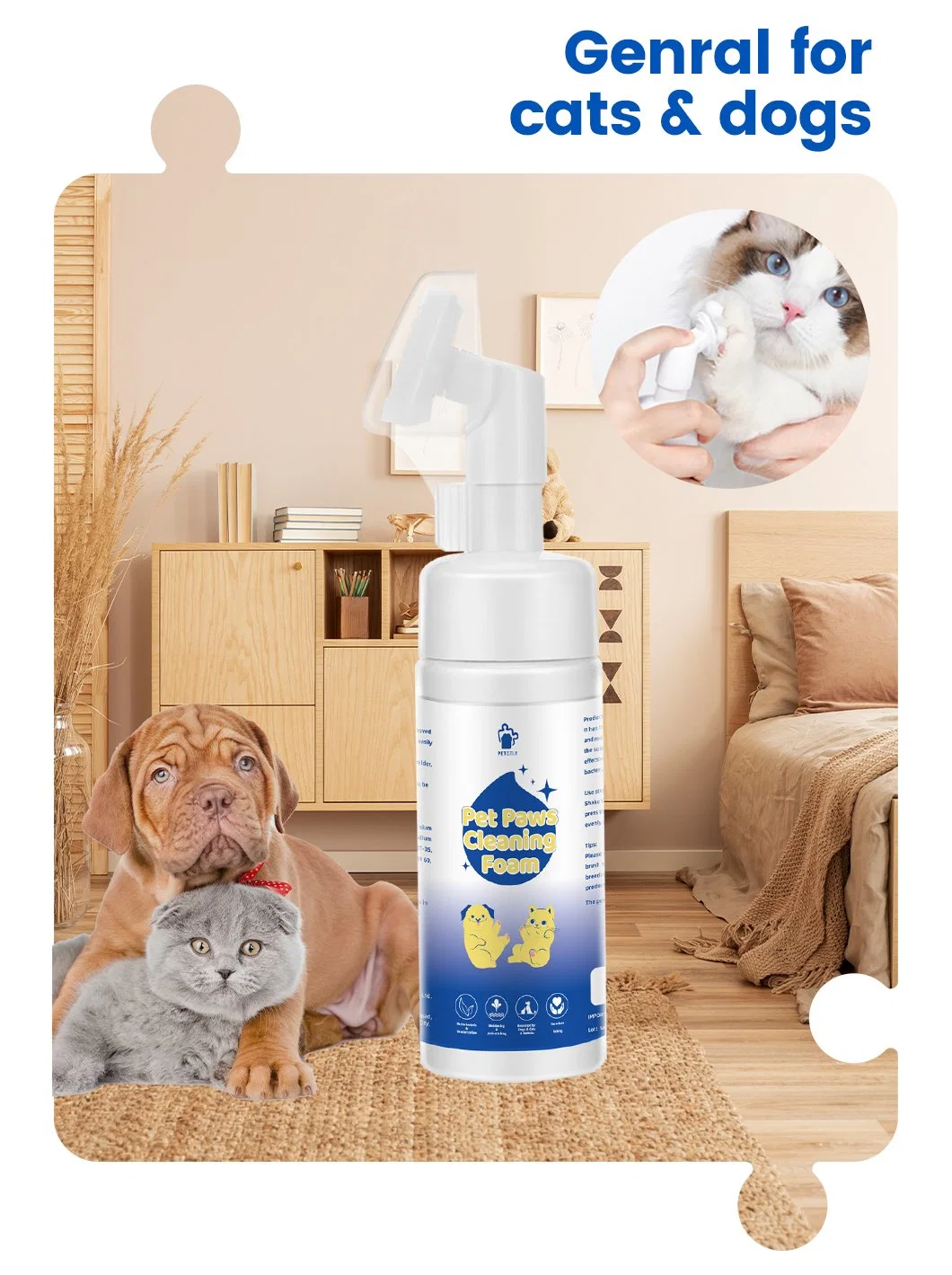 Pet Foot Cleaning Pet Massage Pet No Wash Foam Mousse Silicone Brush Pet Cleaning Products